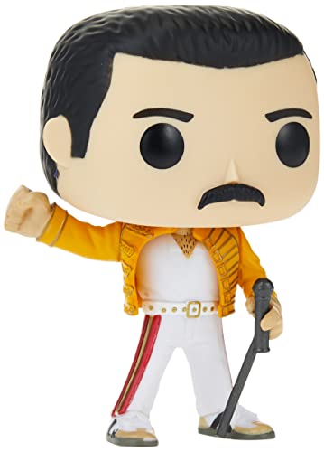 Funko - Pop! Rocks: Queen: Freddie Mercury (Wembley 1986) Figura de Vinilo, Multicolor (33732)