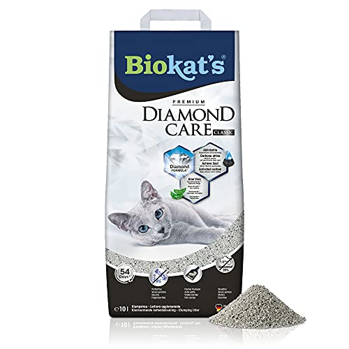 Biokat's Diamond Care Classic, para gatos, sin fragancia - Arena fina con carbón activo y aloe vera 1 saco (1 x 10 l)