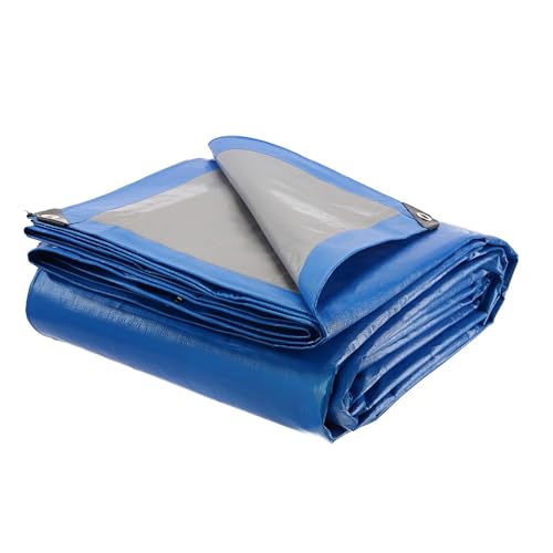 Lona Impermeable para Exterior con Ojales de Aluminio y Esquinas Reforzadas, 2 x 3 (Varios Tamaños), Color Azul, Multiusos, Polietileno (PE), TBS032