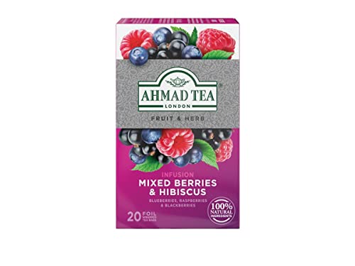 Ahmad Tea Mixed Berries 20 Bolsitas Té de Frutas, Mezcla de Frutas, 40 Gramos