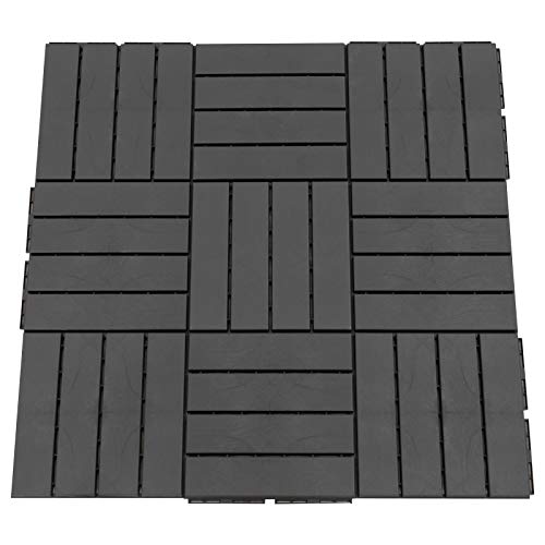 Outsunny Baldosas Cuadradas para Suelos Antideslizantes Exteriores Interiores Paquete de 9 Piezas 0.81 m² 30x30 cm Negro