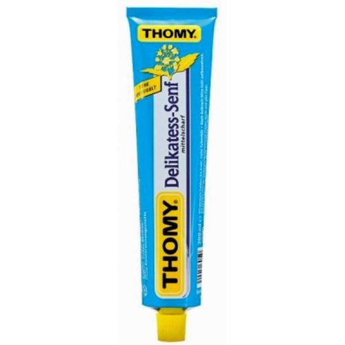 Thomy Delikatess Senf (Mostaza Mediana) en tubo - Paquete de 4 tubos x 100 ml