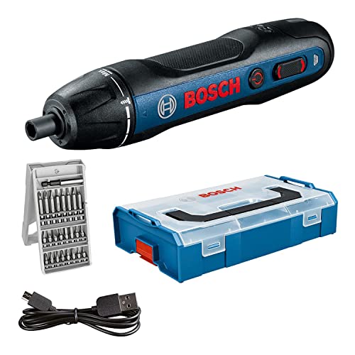 Bosch Professional Atornillador a batería Bosch GO (incl. juego de 25 puntas, cable de carga USB, L-BOXX Mini) - Amazon Exclusive Set