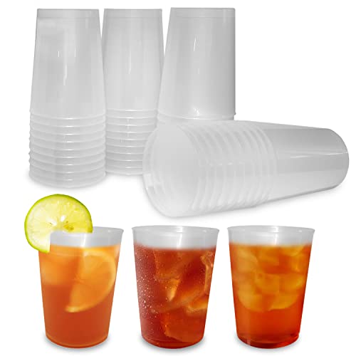 100 Vasos de Sidra 500 ML Reutilizables - Plástico Duro Irrompible - Uso en Fiestas, Oficina o Camping - Ecológico sin BPA - Para Agua, Cocktail, Cubatas, Gin Tonic y Cerveza