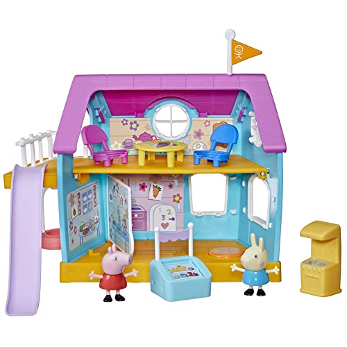 Peppa Pig Peppa’s Club - La casita de Juegos de Peppa - Juguete Preescolar - Efectos de Sonido - 2 Figuras, 7 Accesorios - A Partir de 3 años