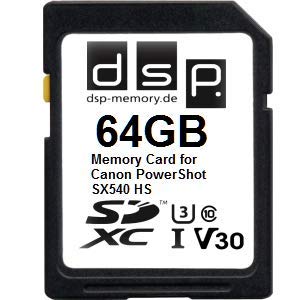 Tarjeta de Memoria de 64 GB V30 para Canon PowerShot SX540 HS