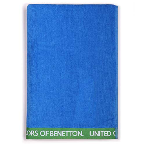 UNITED COLORS OF BENETTON.- Toalla de Playa 90x160cm 380gsm Velour 100% algodón Azul Casa Benetton, 90x160