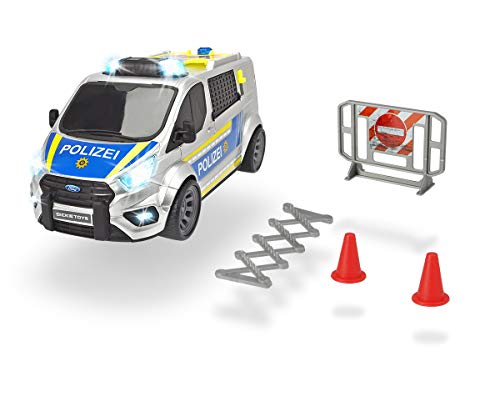 Dickie Toys - Ford Transit Police – Coche de policía de 28 cm con Cierres de Sirena y luz, policía, Coche de Juguete para niños a Partir de 3 años