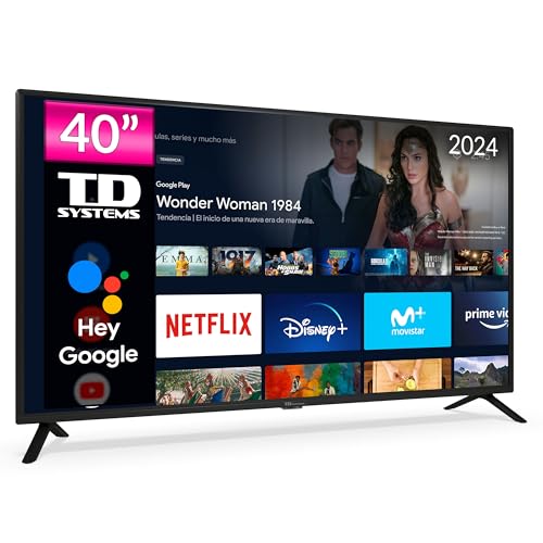 TD Systems - Smart TV 40 Pulgadas Led Full HD, televisor Hey Google Official Assistant, Control por Voz, Android 11 - PRIME40C15GLE
