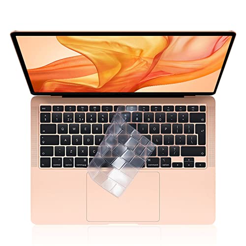 EooCoo Cubierta del Teclado Compatible para 2020 MacBook Air 13 Pulgadas A2337 A2179 con Pantalla Retina y Touch ID, QWERTY Español Diseño - TPU Claro