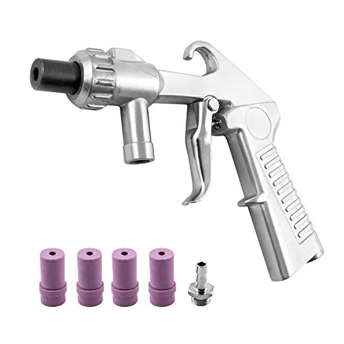 QWORK Pistola de Chorro de Arena, Sandblaster Sand Blaster Gun Kit con 4 boquillas de cerámica