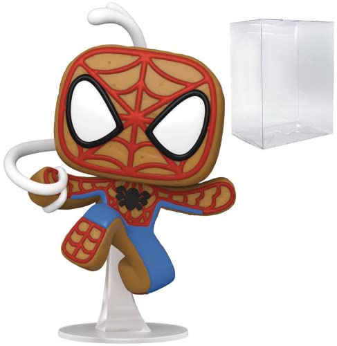 Marvel: Holiday - Figura de vinilo Funko Pop con diseño de pan de jengibre y Spider-Man (incluye funda protectora de caja emergente)