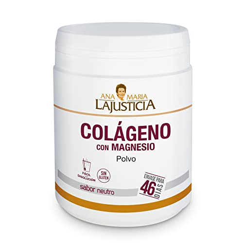Ana Maria Lajusticia - Colágeno con magnesio – 350 gramos (sabor neutro) articulaciones fuertes y piel tersa. Regenerador de tejidos hidrolizado tipo 1 y tipo 2