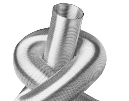 Tubo flexible de Aluminio, 3 m, (1 capa)/5 m (doble capa), DN 50, 63, 71, 76, 80, 100, 125, 150, 160, 180, 200, 224, 250, Manguera, Tubo de ventilación, Plateado