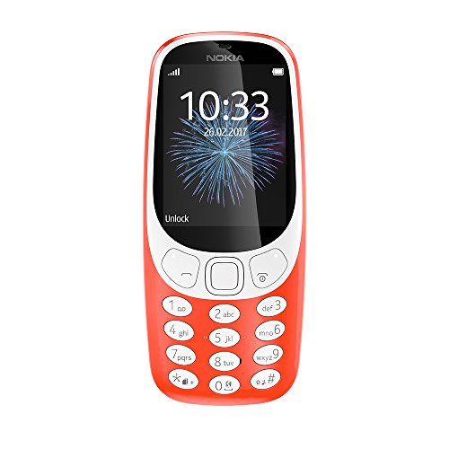 Nokia 3310 - Teléfono móvil (Barra, SIM doble, 6,1 cm (2.4'), 2 MP, 1200 mAh, Naranja), Versión extranjera, No tiene idioma español