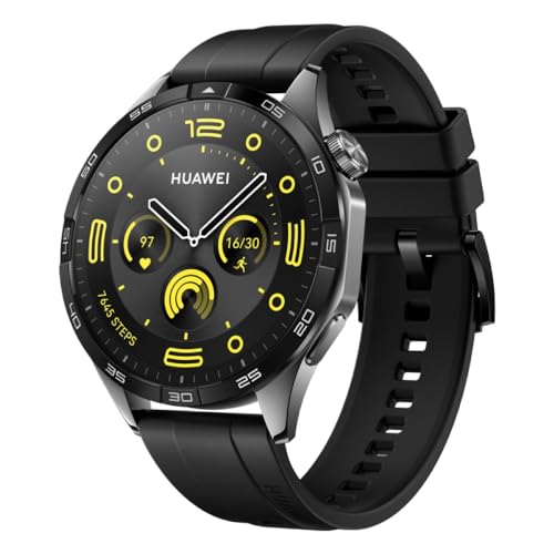 HUAWEI WATCH GT 4 46mm Smartwatch, hasta 2 semanas de batería, iOS & Android, gestión de calorías, seguimiento profesional de la salud, SpO2, GPS, versión española, Negro