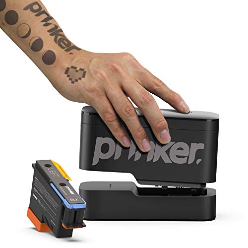 PRINKER. COLOR YOUR WAY dispositivo tatuaje temporal paquete para su inmediata personalizado tatuajes temporales con prima cosmética negro tinta - compatible w/ios y android dispositivos (negro)