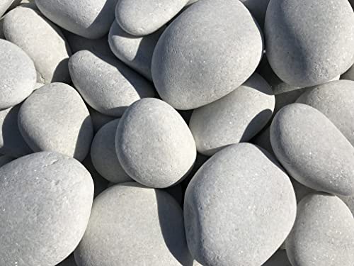 Boladeta - Piedras Decorativas Blancas Grandes 20KG para Jardin - Sacos de Grava Canto Rodado Blanco para Decoración Exterior