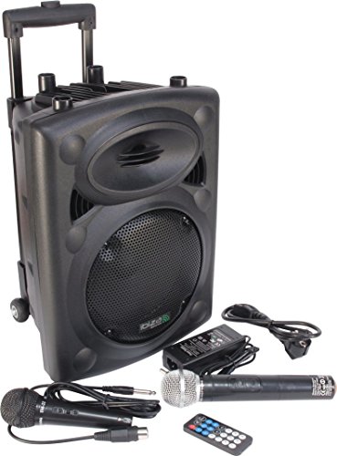 Ibiza Sound PORT8VHF-BT Sistema de sonido portátil y autónomo de 20 cm, Bluetooth, Wireless, potencia de 200 W con un alcance de hasta 400 W, Negro