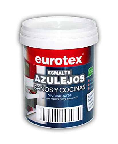 Pintura mate para azulejos de baños y cocinas multisoporte Eurotex - 750 ml - (Blanco mate)