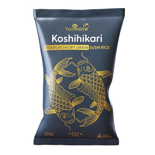 Yum Asia Koshihikari Arroz para Sushi Blanco de Grano Corto 5kg
