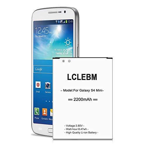 LCLEBM - Batería para Samsung Galaxy S4 Mini LTE GT-i9190 GT-i9195 (actualizada), 2200 mAh y S4, no compatible con Galaxy S4 estándar