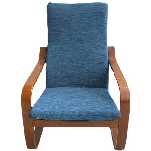 Dorian Home Funda de cojín para sillón Poang de malla técnica elástica – Funda práctica de montar, lavable a máquina, no planchar (azul oscuro)