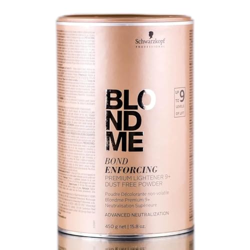 Schwarzkopf Professional BlondMe Bond Enforcing Premium Lightener 9+ Dust Free Powder, Tinte Capilar 9 Niveles, 450 gr