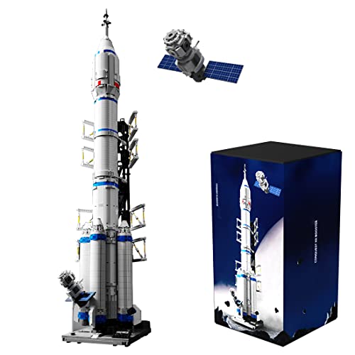 SESAY Juego de construcción de cohete para NASA Apollo Saturn V, cohete espacial con rampa de lanzamiento de cohete, 5000 piezas, compatible con Lego 92176 NASA Apollo Saturn V