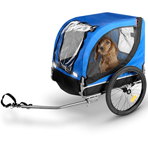 Bicycle Gear - Remolque de Bicicleta para Perros Plegable - Remolque de Bicicleta para Sus Mascotas - 40 kg - 75 x 52 x 65 cm - Azul/Negro