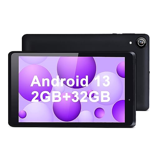 C idea Tablet 8 Pulgadas con Android 13| 2GB RAM 32GB ROM(1TB TF)| 800 * 1280 IPS| Cámara 5MP+2MP| 5000mAh Android Tableta| WiFi + Bluetooth| Protector de Pantalla de luz Azul(Negro)