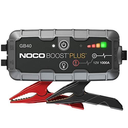 NOCO Boost Plus GB40, Arrancador de Batería UltraSafe 1000A 12V, Cargador de Booster Profesional y Cables de Arranque de Coche por Gasolina de hasta 6 litros y Motores de Diésel de hasta 3 litros