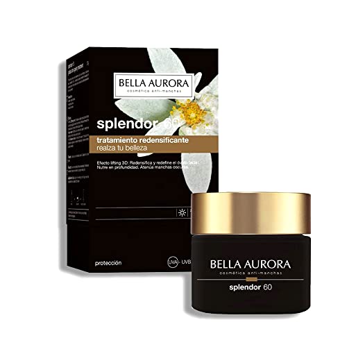Bella Aurora Crema Facial de Día Anti-edad 60+ Años SPF 20, 50 ml | Anti-manchas | Despigmentante | Efecto Lifting 3D | Ácido Hialurónico | Splendor 60