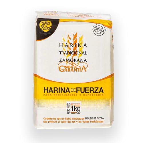 Harina Tradicional Zamorana - Harina de fuerza 1Kg - Masas y panes de alta hidratación - Trigo Triticum aestivum - Harina molida en molino de piedra - Sin aditivo - Alto contenido de proteinas