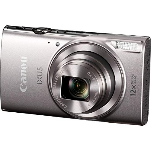 Canon IXUS 285 HS - Cámara digital compacta de 20.2 Mp (pantalla de 3”, zoom óptico de 12x, NFC, video Full HD, WiFi), color plata