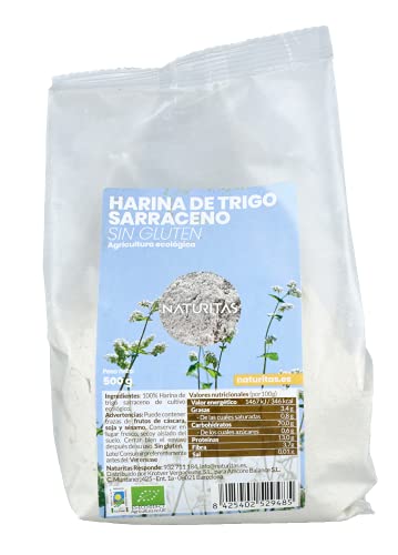 Harina de Trigo Sarraceno bio Sin Gluten 500 g Naturitas | Fuente de fibra, vitaminas y minerales | Versátil
