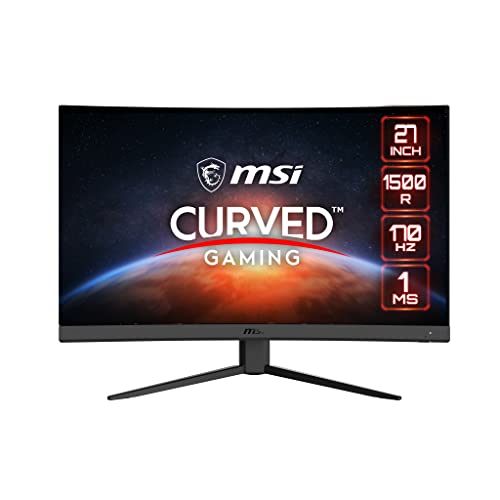 MSI G27C4 E2 – Monitor gaming curvo 27', (1920 x 1080 FHD, 170 Hz, Panel VA, ratio 16:9, pantalla curva 1500 R, 1 ms tiempo de respuesta, brillo 250 nits, anti-glare, 93 %/117 %, negro