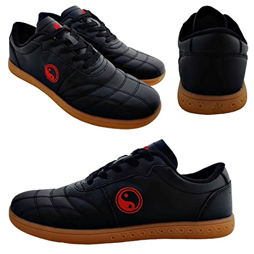 Zapatos Tai Chi wu Shu Kung Fu Karate Taekwondo Calzado Zapatillas Deportivas Gimnasio Artes Marciales Antideslizante, Negro , 43 EU