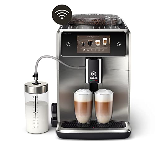 Saeco Xelsis Deluxe Cafetera Superautomática - Wi-Fi Integrado, 22 Variedades de Café, Pantalla Táctil Intuitiva 5', 8 Perfiles de Usuario, Molinillo de Cerámica (SM8785/00)