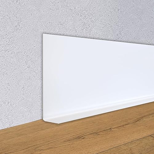 MENAYODA Rodapié blando de PVC, 100 x 12 mm, autoadhesivo, tira decorativa flexible con pliegues para cubrir grietas en las esquinas (12 m, blanco)