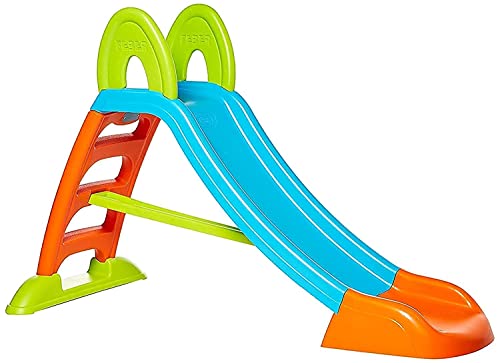 FEBER - Tobogán Slide Plus con Agua, con hueco para la poner la manguera, escaleras antideslizantes, multicolor, de gran resistencia y fácil montaje, para niños entre 2 y 7 años, FAMOSA (800009001)