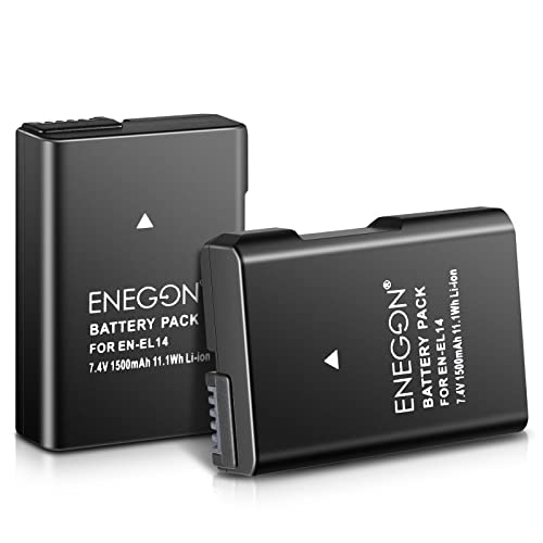 ENEGON EN-EL14 Rechargeable Li-Ion Batería para Nikon en-el14/el14a D5600 D5100 D5200 D5300 D5500 D3100 D3200 D3300 D3400 D3500 Coolpix P7000 P7100 P7200 P7700 P7800 Digital Camera