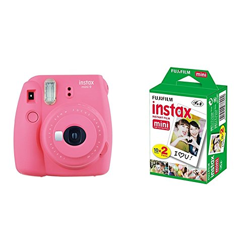 Fujifilm Instax Mini 9 , Rosa + 4 paquetes de películas fotográficas instantáneas (10 hojas)