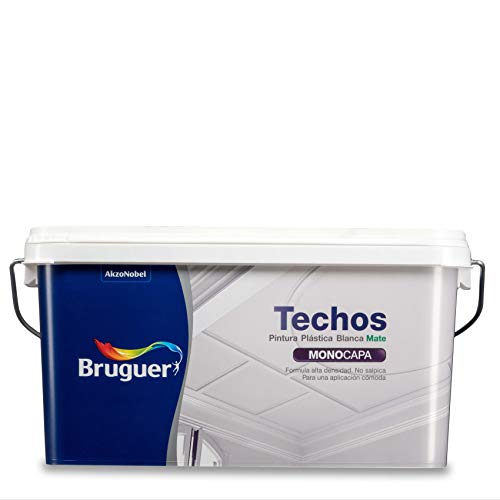 Bruguer - Techos pintura plástica mate - Color blanco luminoso -, 2.5 litros