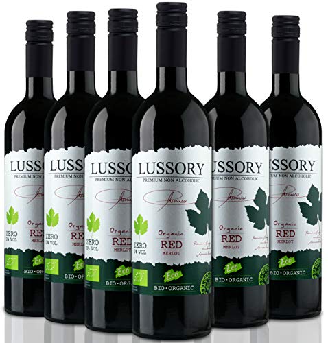 Lussory Merlot Orgánico | Vino tinto Sin alcohol caja de 6 ud
