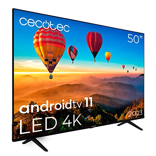 Cecotec Televisor LED 50' Smart TV A1 Series ALU10050S. 4K UHD, Android 11, Diseño Frameless, MEMC, Dolby Vision y Dolby Atmos, HDR10, Modelo 2023, 2 Altavoces de 10W