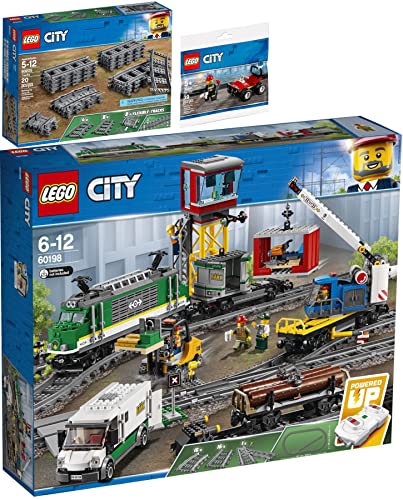Lego City - Juego de 3 trenes de mercancías, 60205 y 30361 Bomberos Buggy