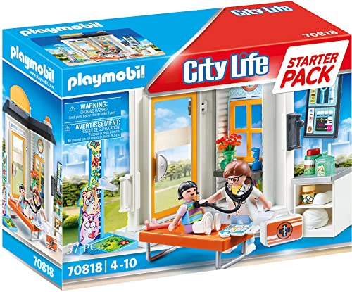 PLAYMOBIL City Life 70818 Starter Pack Pediatra, Juguete para niños a Partir de 4 años