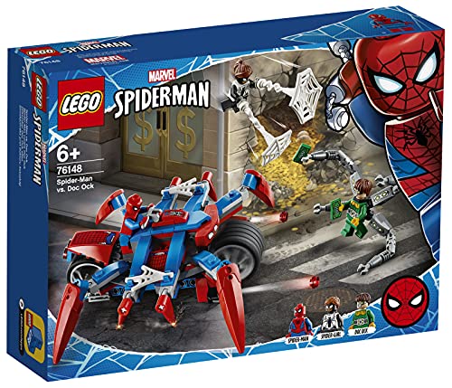 LEGO Super Heroes - Spider-Man vs. Doc Ock, Juguete de Construcción 2 en 1 del Universo Marvel, Incluye una Moto y Minifigura de Spider-girl (76148)