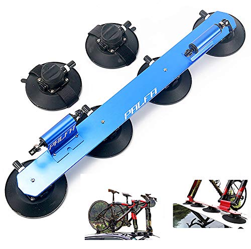 Yajun Portabicicletas con Ventosa Baca Techo para Bicicleta Aluminio Estante De Transporte Montaje Coche Piezas De Bicicleta,Blue-2